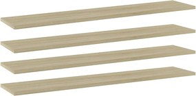 vidaXL 4 db sonoma-tölgy színű forgácslap könyvespolc 100x20x1,5 cm