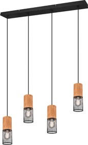 TRIO 304300432 TOSH Többágú Függesztett Lámpa Fekete E27 IP20