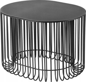 Asztal Kerti Asztal Fém Erkély Dohányzó Terasz Fekete Dekoratív 58x45