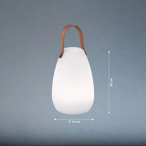 Fehér-barna LED asztali lámpa (magasság 20 cm) Ruby – Fischer &amp; Honsel