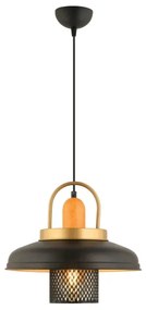 Zsinóros függőlámpa MONZA 1xE27/40W/230V, átm. 32 cm, fekete/arany