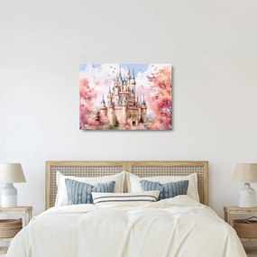 Üveg kép - Tündérmese kastély (70x50 cm)