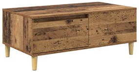 vidaXL Dohányzóasztal fiókkal Öreg fa 90 x 50 x 35 cm Faanyag