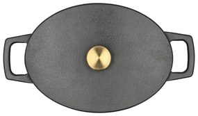 Indukciós tűzhelyhez alkalmas öntöttvas edény fedővel 3,8 l – Holm