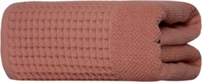 Modern pamut törölköző Waffle 50x100 rózsaszín