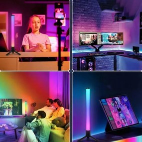 SZETT 2x LED RGBIC dimmelhető asztali lámpa LED/5W/5V fekete + távirányító