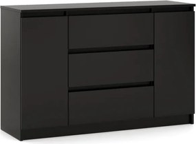 SIMPLE komód 120 cm 2 ajtó 3 fiók fekete