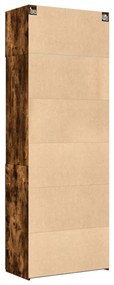 füstös tölgy színű szerelt fa tárolószekrény 80 x 42,5 x 225 cm