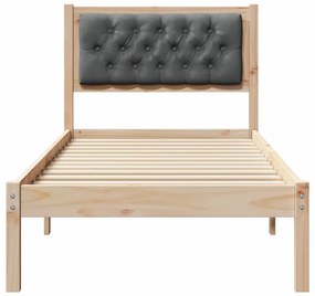 Ágykeret fejtámlával Sötétszürke 75 x 190 cm szövet