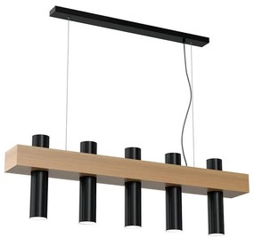 Csillár zsinóron WEST 5xGU10/25W/230V fekete