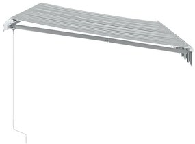 antracitszürke-fehér LED-es kézi napellenző 350 x 250 cm