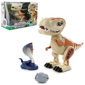30 Cm Nagy Távirányítós T-rex Dinoszaurusz Szett Kígyóval