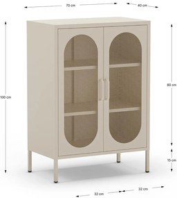 Krémszínű szekrény 70x100 cm Diora – Marckeric