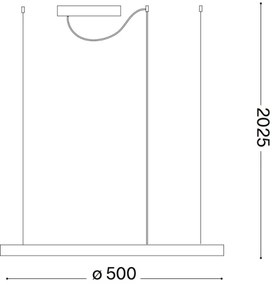 Ideal Lux - ORACLE SLIM kábeles LED-függőlámpa LED/29W/230V 4000K átm. 50 cm fekete