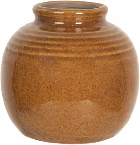 Barna mázas váza 8x8 cm