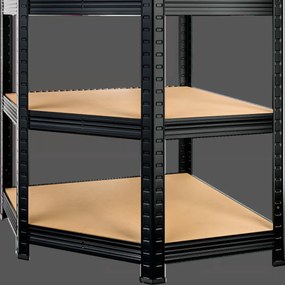 Deuba Sarok 6 polcos állvány – fekete