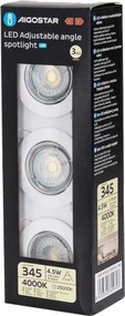 Aigostar - SZETT 3x beépíthető LED lámpatest 1xGU10/4,5W/230V 4000K fehér