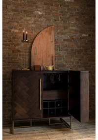 Bortartó szekrény egzotikus fa dekorral 24 palackhoz, 100x100 cm Class - Dutchbone