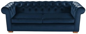 Oxford Chesterfield Kihúzhatós kanapé, 88x216x75 cm, 3 személyes, sötétkék