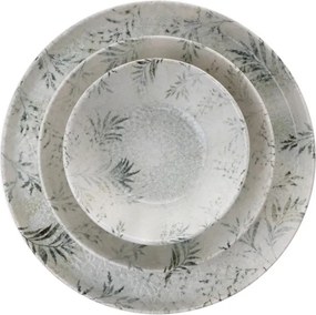 18 részes porcelán étkészlet fehér-antracit