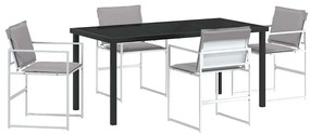 vidaXL Kert étkező szett 5 pcs Fehér Porszórt acél