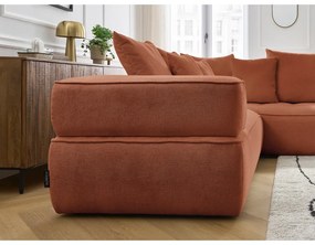 Terrakotta színű zsenília sarokkanapé (jobb oldali-L alakú) Whesley – Bobochic Paris