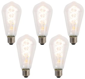 5 darabos E27 LED spirál filament izzó szett ST64 5W 400 lm 2200K