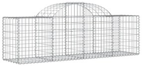 vidaXL 4 db íves horganyzott vas gabion kosár 200x50x60/80 cm