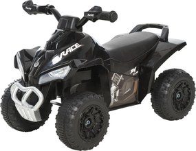 HOMCOM Quad Játékautó Gyerekeknek 18-36 Hónap  Fényekkel és Zene Funkcióval, Max. 20 kg-ig, 67,5x38x44 cm Fekete | Aosom