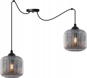 Mennyezeti Lámpa Lógó Csillár Pók Fekete Loft Grafit Üveg Henger