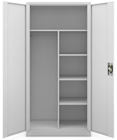 Fém öltözőszekrény DAWID, 900 x 1850 x 450 mm, szürke