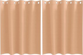 vidaXL Fekete Függöny Gyűrűkkel 2 pcs Világos Barna 140 x 140 cm