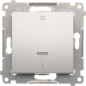 Simon 54 Kapcsolókapcsoló Kétpólusú Led háttérvilágítású Ezüst Matt