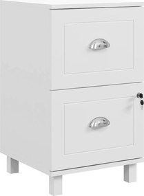 HOMCOM Irodai Fiókos Szekrény 2 Fiókkal, Zárható Íróasztali Fiók A4-es és Levélméretű Dokumentumokhoz 40x41.5x67.5 cm Fehér | Aosom