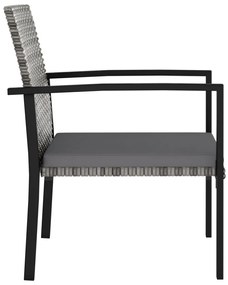 4 db szürke polyrattan kerti étkezőszék