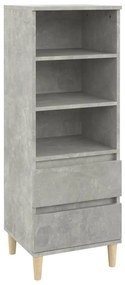 betonszürke szerelt fa magasszekrény 40 x 36 x 110 cm