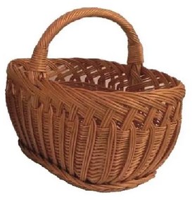 Fonott fa tároló kosár fogantyúval, 41x52 cm