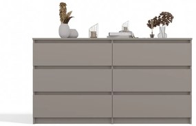 M6 140 fiókos szekrény, 138x75x40 cm, agyag színű