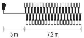 LED karácsonyi fényfüzér – süni, 7,2 m, kültéri és beltéri, többszínű, program., időzítő