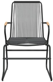 vidaXL 9 részes fekete PVC rattan kerti étkezőgarnitúra