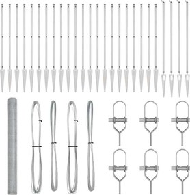 vidaXL Kerítésoszlop Ezüst 50 x 1,5 m (13 mm hálós) Acél