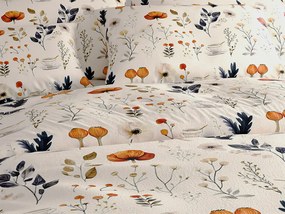 Szett 2db mikroplüss ágynemű PAPAVA krém színű + mikroplüss lepedő SOFT 180x200 cm fehér, franciaágyhoz