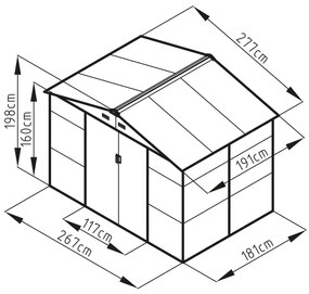 G21 GAH 529 - 277 x 191 cm-es kerti fém ház, antracit