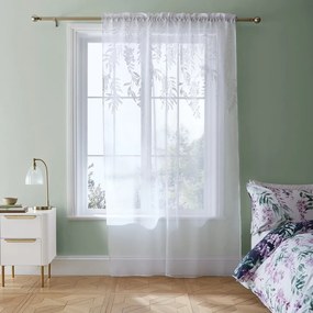 Fehér átlátszó függöny 140x137 cm Wisteria Floral – Catherine Lansfield