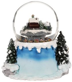 Karácsonyi hóeső Téli táj, világító, forgó,dallam, 19 x 19 x 18 cm