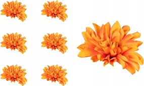 Dália virágfej narancssárga művirág kompozíció 6 db-os