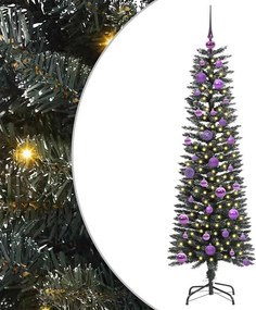 vidaXL Mű karácsonyfa 150 LED-del Zöld 150 cm PVC és Műanyag és Acél