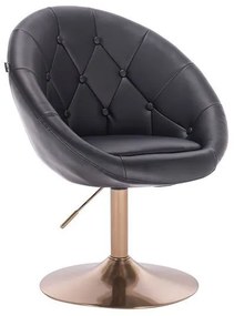 HC8516 Fekete modern műbőr szék arany lábbal