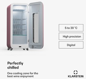 Klarstein Shirley 15 Uno, borhűtő, 15 palack, 5 - 20 °C, érintésvezérlés, retró