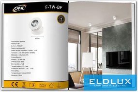 UNIVERSO Falon kívüli spotlámpa 7w 600lm 6500k 20° IP20 Fehér D85x100mm